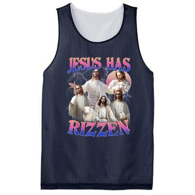 Jesus Has Rizzen He Is Risen Easter Day Christian Mesh Reversible Basketball Jersey Tank