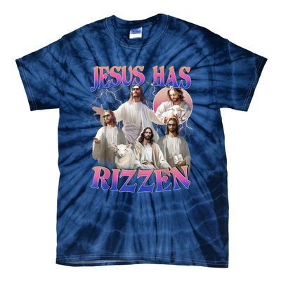 Jesus Has Rizzen He Is Risen Easter Day Christian Tie-Dye T-Shirt