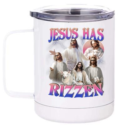 Jesus Has Rizzen He Is Risen Easter Day Christian 12 oz Stainless Steel Tumbler Cup