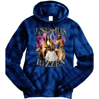 Jesus Has Rizzen He Is Rizzen Jesus Rizz Tie Dye Hoodie