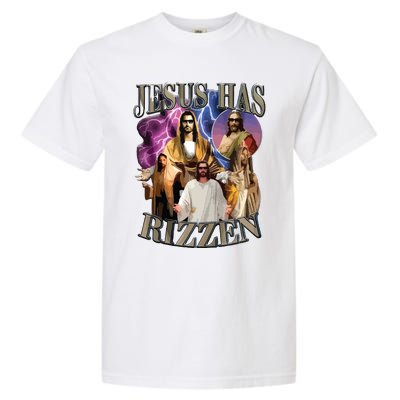 Jesus Has Rizzen He Is Rizzen Jesus Rizz Garment-Dyed Heavyweight T-Shirt