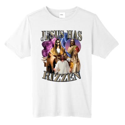 Jesus Has Rizzen He Is Rizzen Jesus Rizz Tall Fusion ChromaSoft Performance T-Shirt