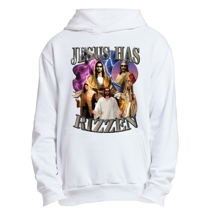 Jesus Has Rizzen He Is Rizzen Jesus Rizz Urban Pullover Hoodie