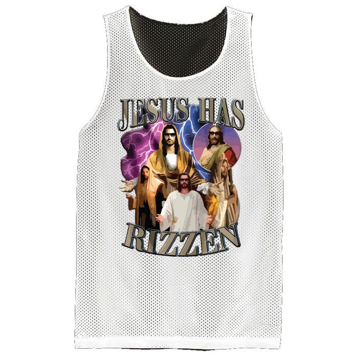 Jesus Has Rizzen He Is Rizzen Jesus Rizz Mesh Reversible Basketball Jersey Tank