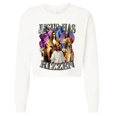 Jesus Has Rizzen He Is Rizzen Jesus Rizz Cropped Pullover Crew