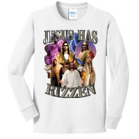 Jesus Has Rizzen He Is Rizzen Jesus Rizz Kids Long Sleeve Shirt