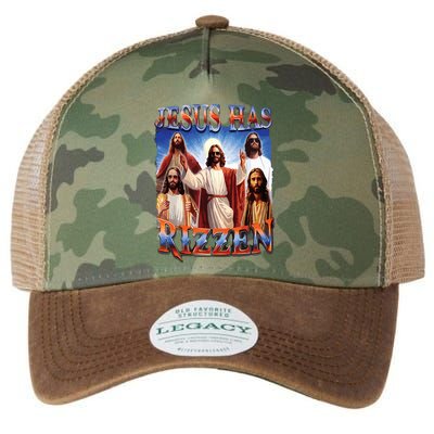 Jesus Has Rizzen He Is Rizzen Jesus Rizz Legacy Tie Dye Trucker Hat