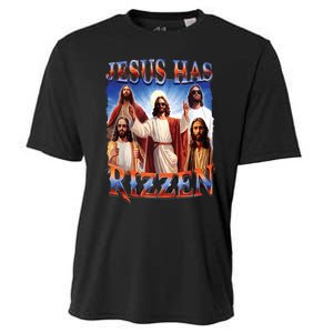 Jesus Has Rizzen He Is Rizzen Jesus Rizz Cooling Performance Crew T-Shirt