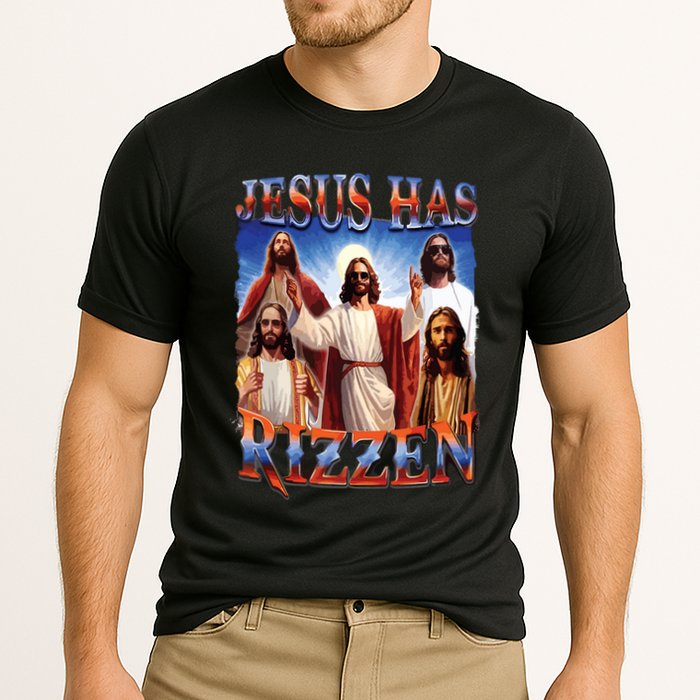 Jesus Has Rizzen He Is Rizzen Jesus Rizz Cooling Performance Crew T-Shirt