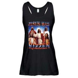 Jesus Has Rizzen He Is Rizzen Jesus Rizz Ladies Essential Flowy Tank