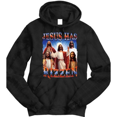 Jesus Has Rizzen He Is Rizzen Jesus Rizz Tie Dye Hoodie