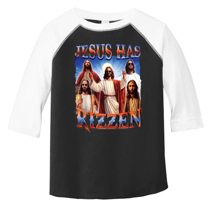 Jesus Has Rizzen He Is Rizzen Jesus Rizz Toddler Fine Jersey T-Shirt