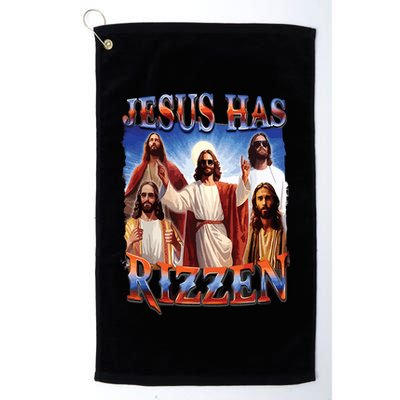 Jesus Has Rizzen He Is Rizzen Jesus Rizz Golf Towel