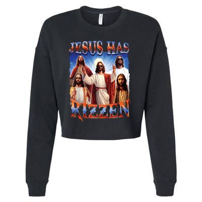 Jesus Has Rizzen He Is Rizzen Jesus Rizz Cropped Pullover Crew
