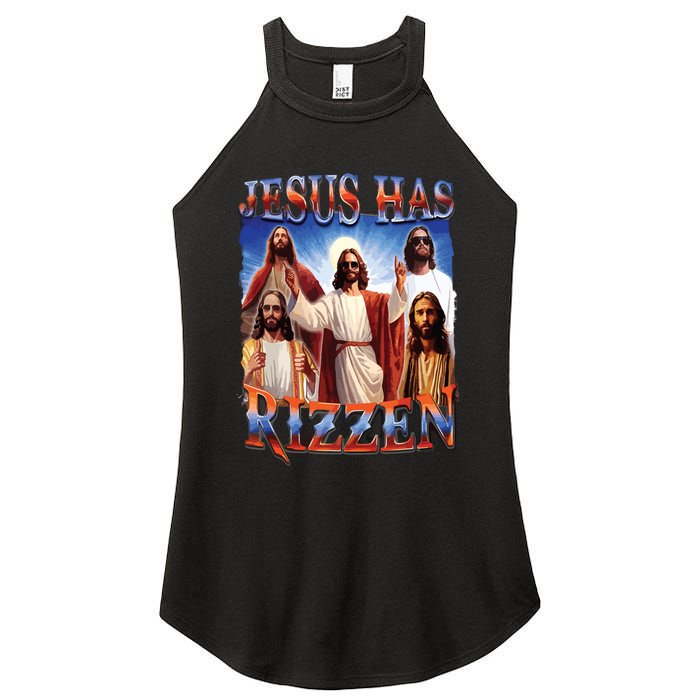 Jesus Has Rizzen He Is Rizzen Jesus Rizz Women's Perfect Tri Rocker Tank