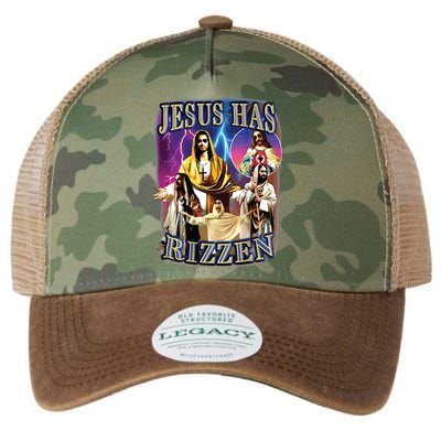 Jesus Has Rizzen He Is Rizzen Jesus Rizz Legacy Tie Dye Trucker Hat