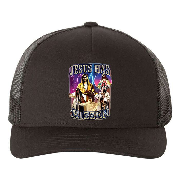 Jesus Has Rizzen He Is Rizzen Jesus Rizz Yupoong Adult 5-Panel Trucker Hat