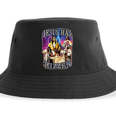 Jesus Has Rizzen He Is Rizzen Jesus Rizz Sustainable Bucket Hat