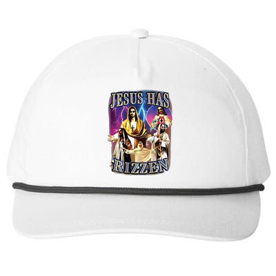 Jesus Has Rizzen He Is Rizzen Jesus Rizz Snapback Five-Panel Rope Hat