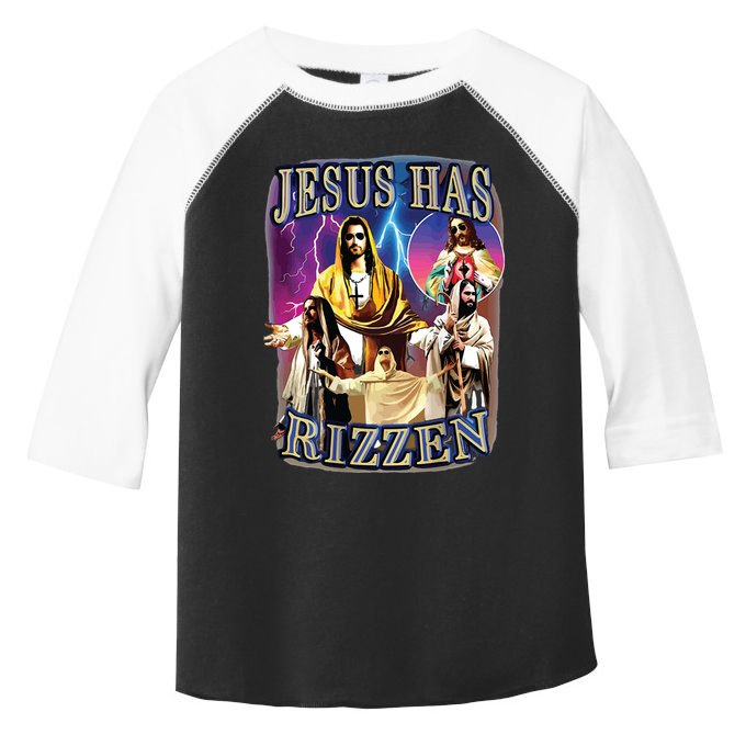 Jesus Has Rizzen He Is Rizzen Jesus Rizz Toddler Fine Jersey T-Shirt