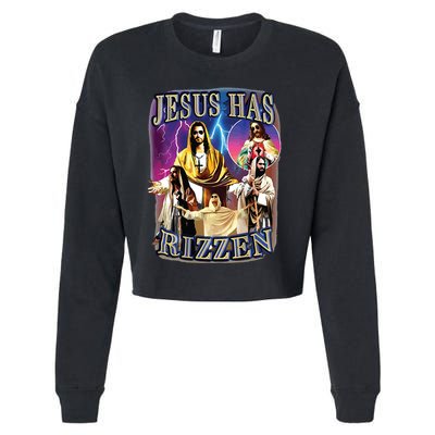 Jesus Has Rizzen He Is Rizzen Jesus Rizz Cropped Pullover Crew