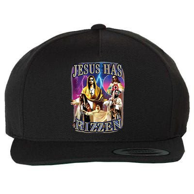 Jesus Has Rizzen He Is Rizzen Jesus Rizz Wool Snapback Cap