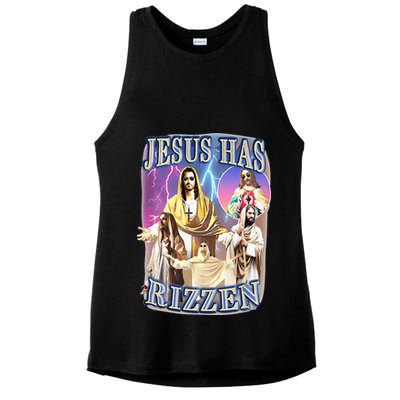 Jesus Has Rizzen Ladies PosiCharge Tri-Blend Wicking Tank