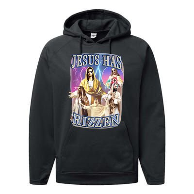 Jesus Has Rizzen Performance Fleece Hoodie