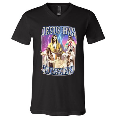 Jesus Has Rizzen V-Neck T-Shirt