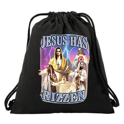 Jesus Has Rizzen Drawstring Bag