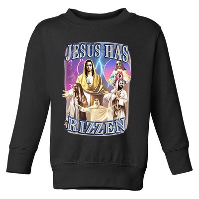Jesus Has Rizzen Toddler Sweatshirt