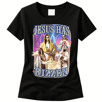 Jesus Has Rizzen Womens T-Shirt