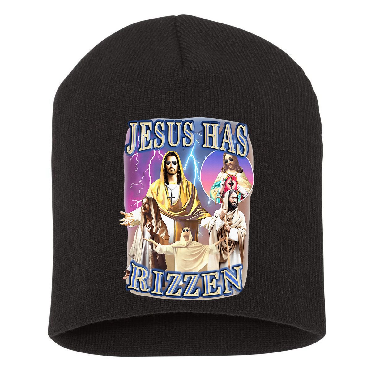 Jesus Has Rizzen Short Acrylic Beanie
