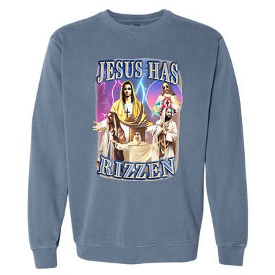 Jesus Has Rizzen Garment-Dyed Sweatshirt