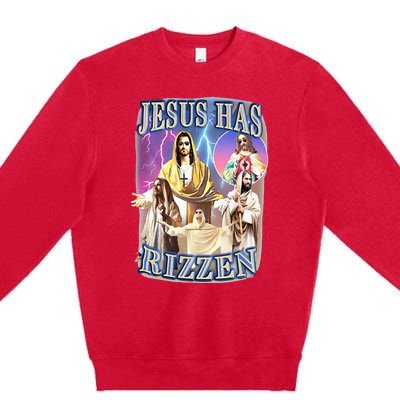 Jesus Has Rizzen Premium Crewneck Sweatshirt