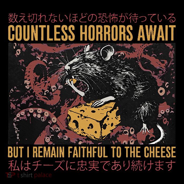Japanese Horror Rat Retro Countless Horrors Await Button