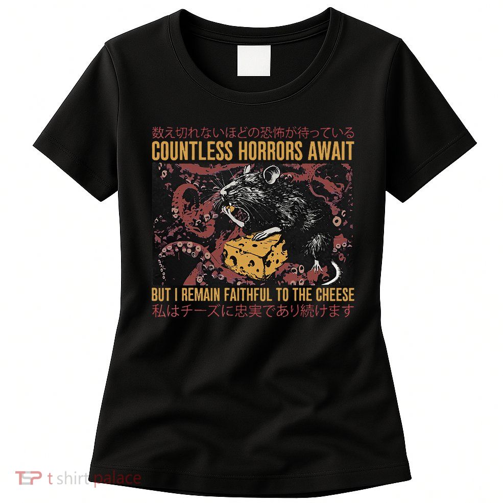 Japanese Horror Rat Retro Countless Horrors Await Womens T-Shirt