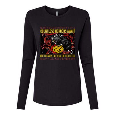 Japanese Horror Rat Retro Countless Horrors Await Womens Cotton Relaxed Long Sleeve T-Shirt