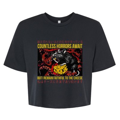 Japanese Horror Rat Retro Countless Horrors Await Bella+Canvas Jersey Crop Tee