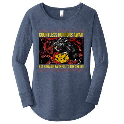 Japanese Horror Rat Retro Countless Horrors Await Women's Perfect Tri Tunic Long Sleeve Shirt