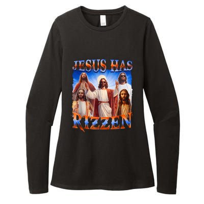 Jesus Has Rizzen Funny Christian Quote For Religion Lovers Womens CVC Long Sleeve Shirt