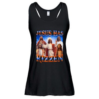 Jesus Has Rizzen Funny Christian Quote For Religion Lovers Ladies Essential Flowy Tank