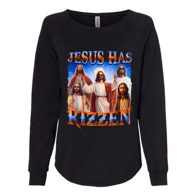 Jesus Has Rizzen Funny Christian Quote For Religion Lovers Womens California Wash Sweatshirt