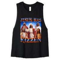 Jesus Has Rizzen Funny Christian Quote For Religion Lovers Women's Racerback Cropped Tank