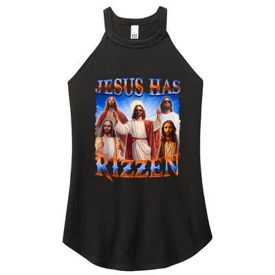 Jesus Has Rizzen Funny Christian Quote For Religion Lovers Women's Perfect Tri Rocker Tank