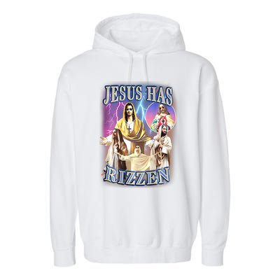 Jesus Has Rizzen Garment-Dyed Fleece Hoodie