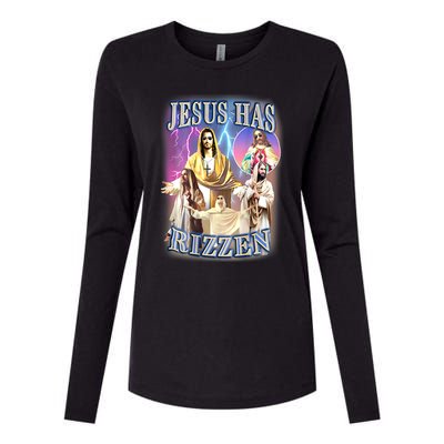 Jesus Has Rizzen Womens Cotton Relaxed Long Sleeve T-Shirt