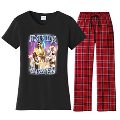 Jesus Has Rizzen Women's Flannel Pajama Set