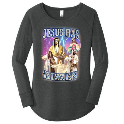 Jesus Has Rizzen Women's Perfect Tri Tunic Long Sleeve Shirt