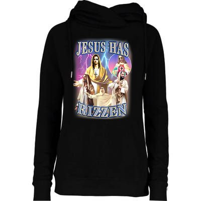 Jesus Has Rizzen Womens Funnel Neck Pullover Hood